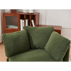 Fauteuil pivotant de rangement en tissu avec coussin de dossier — Vert / Kaki / Rose, 1 place