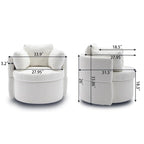 Fauteuil pivotant de rangement en tissu avec coussin de dossier — Vert / Kaki / Rose, 1 place