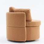 Fauteuil pivotant de rangement en tissu avec coussin de dossier — Vert / Kaki / Rose, 1 place