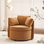 Fauteuil pivotant de rangement en tissu avec coussin de dossier — Vert / Kaki / Rose, 1 place