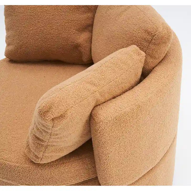 Fauteuil pivotant de rangement en tissu avec coussin de dossier — Vert / Kaki / Rose, 1 place