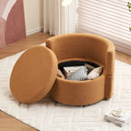 Fauteuil pivotant de rangement en tissu avec coussin de dossier — Vert / Kaki / Rose, 1 place
