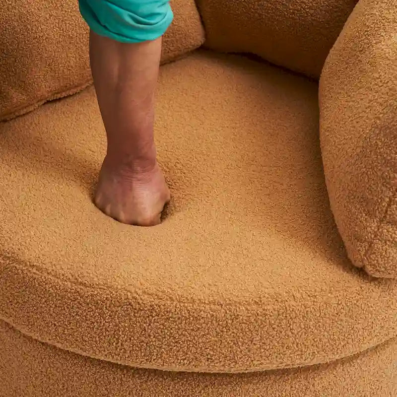 Fauteuil pivotant de rangement en tissu avec coussin de dossier — Vert / Kaki / Rose, 1 place