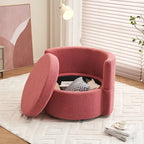 Fauteuil pivotant de rangement en tissu avec coussin de dossier — Vert / Kaki / Rose, 1 place