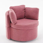 Fauteuil pivotant de rangement en tissu avec coussin de dossier — Vert / Kaki / Rose, 1 place