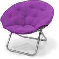 Fauteuil rond pliant 1 place en microdaim violet/noir/rose