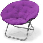 Fauteuil rond pliant 1 place en microdaim violet/noir/rose