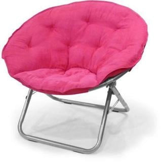 Fauteuil rond pliant 1 place en microdaim violet/noir/rose