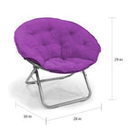 Fauteuil rond pliant 1 place en microdaim violet/noir/rose