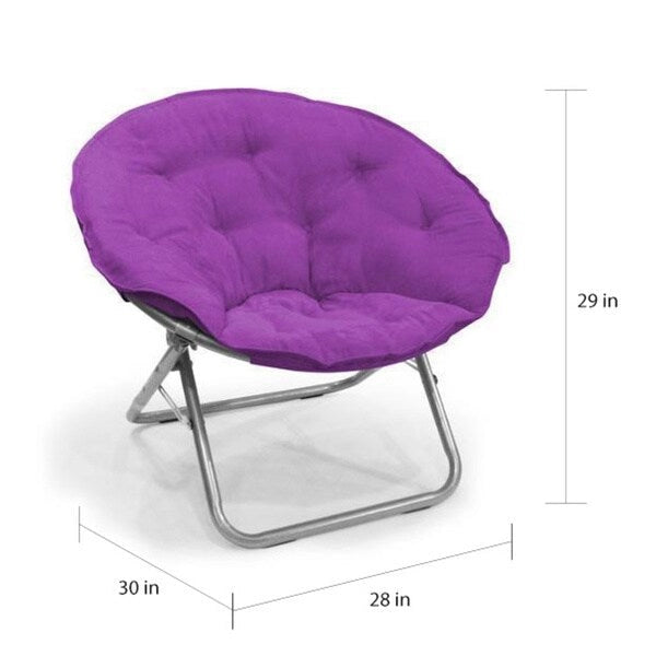 Fauteuil rond pliant 1 place en microdaim violet/noir/rose