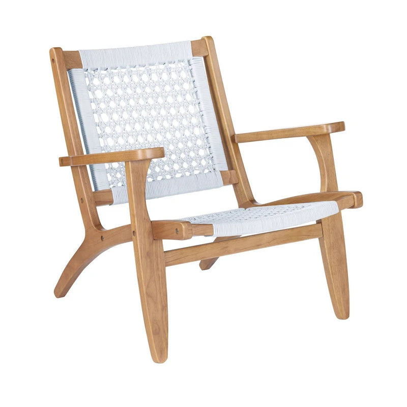 Fauteuil d'appoint tissé en corde hexagonale gris et marron, 1 place