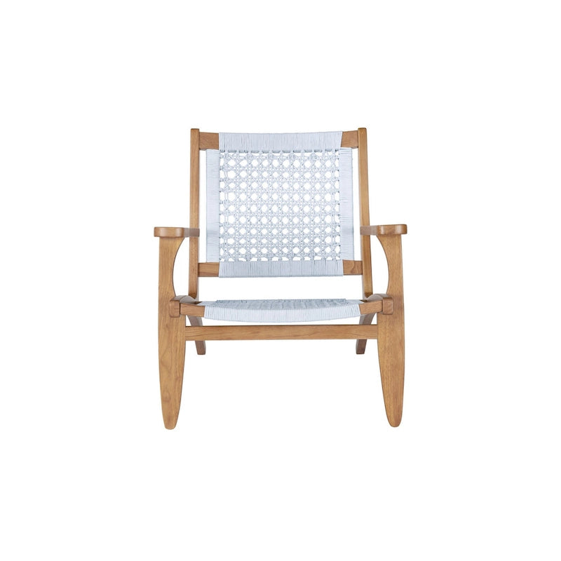 Fauteuil d'appoint tissé en corde hexagonale gris et marron, 1 place
