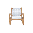 Fauteuil d'appoint tissé en corde hexagonale gris et marron, 1 place