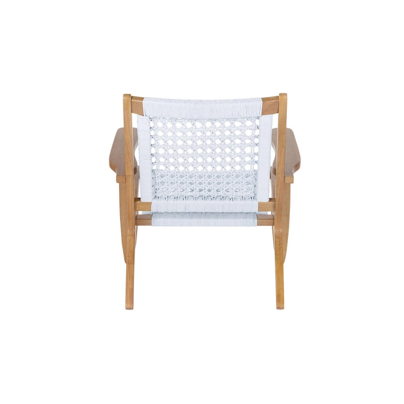 Fauteuil d'appoint tissé en corde hexagonale gris et marron, 1 place