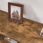 Console industrielle, chêne gris foncé / marron rustique, 3 étagères ouvertes