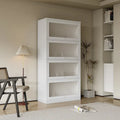 Meuble de rangement à porte vitrée (blanc/marron) — Polyvalent, Usage unique