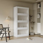 Meuble de rangement à porte vitrée (blanc/marron) — Polyvalent, Usage unique