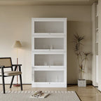 Meuble de rangement à porte vitrée (blanc/marron) — Polyvalent, Usage unique