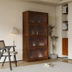 Meuble de rangement à porte vitrée (blanc/marron) — Polyvalent, Usage unique