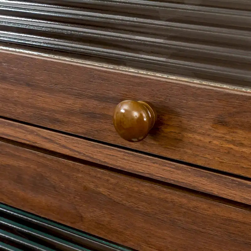 Meuble de rangement à porte vitrée (blanc/marron) — Polyvalent, Usage unique