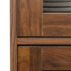 Meuble de rangement à porte vitrée (blanc/marron) — Polyvalent, Usage unique