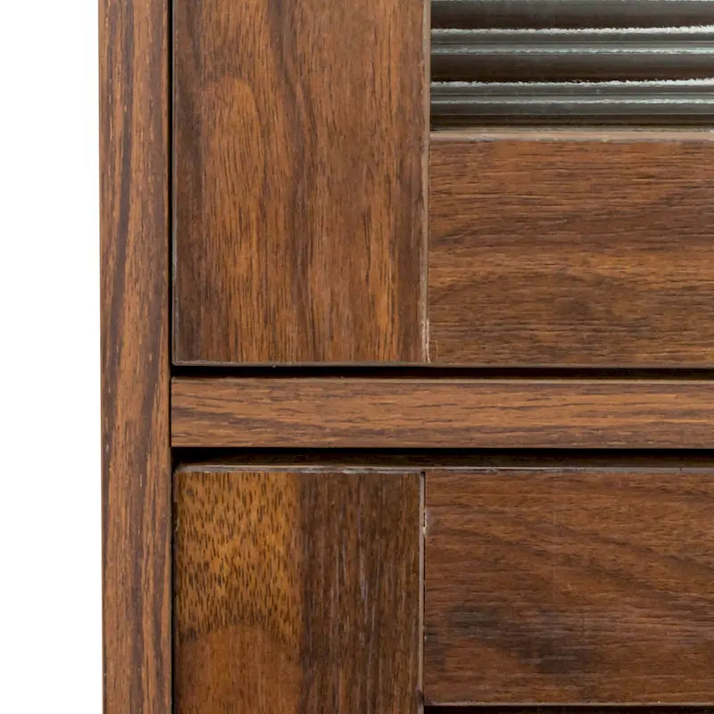 Meuble de rangement à porte vitrée (blanc/marron) — Polyvalent, Usage unique