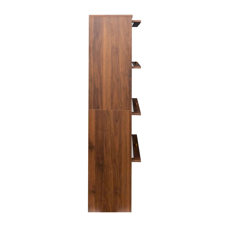 Meuble de rangement à porte vitrée (blanc/marron) — Polyvalent, Usage unique
