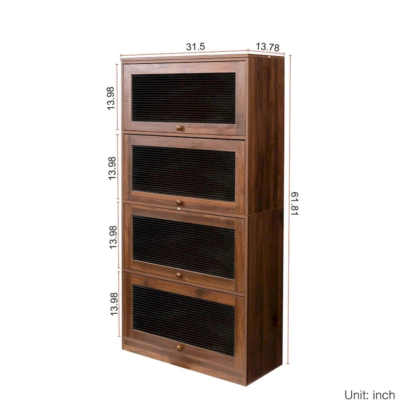 Meuble de rangement à porte vitrée (blanc/marron) — Polyvalent, Usage unique
