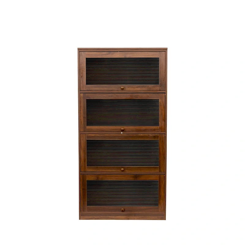 Meuble de rangement à porte vitrée (blanc/marron) — Polyvalent, Usage unique