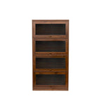Meuble de rangement à porte vitrée (blanc/marron) — Polyvalent, Usage unique
