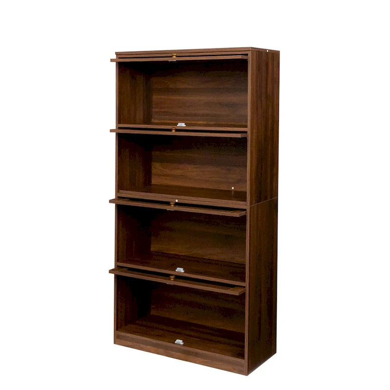 Meuble de rangement à porte vitrée (blanc/marron) — Polyvalent, Usage unique