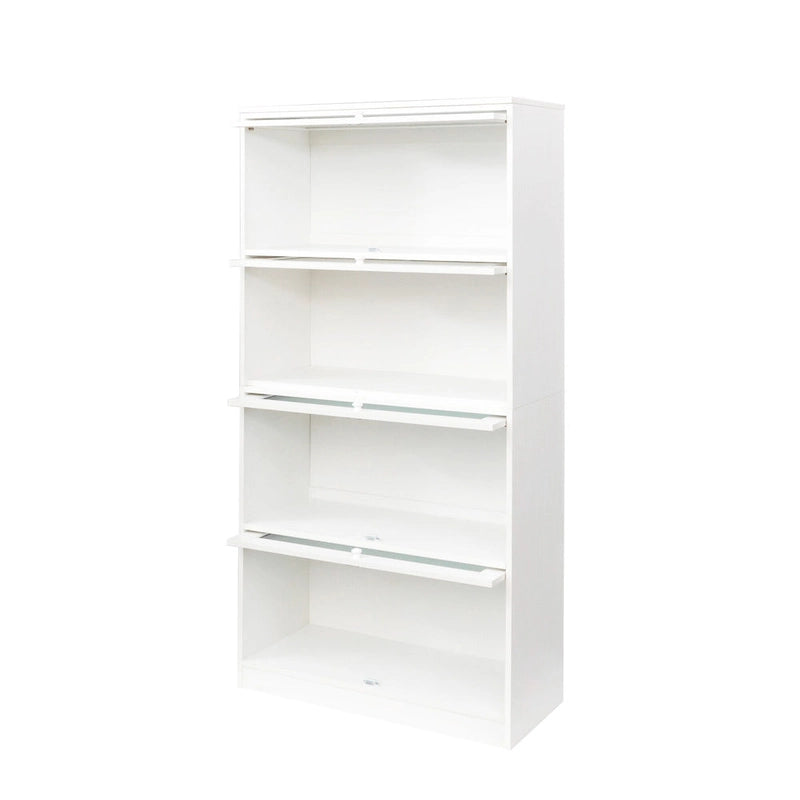 Meuble de rangement à porte vitrée (blanc/marron) — Polyvalent, Usage unique