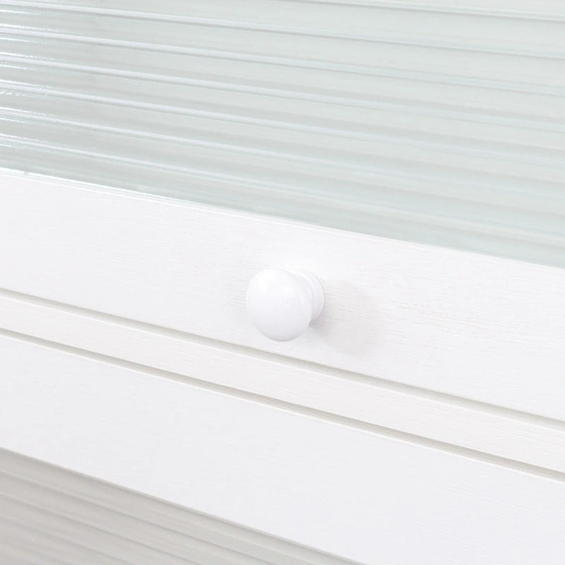 Meuble de rangement à porte vitrée (blanc/marron) — Polyvalent, Usage unique