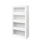 Meuble de rangement à porte vitrée (blanc/marron) — Polyvalent, Usage unique