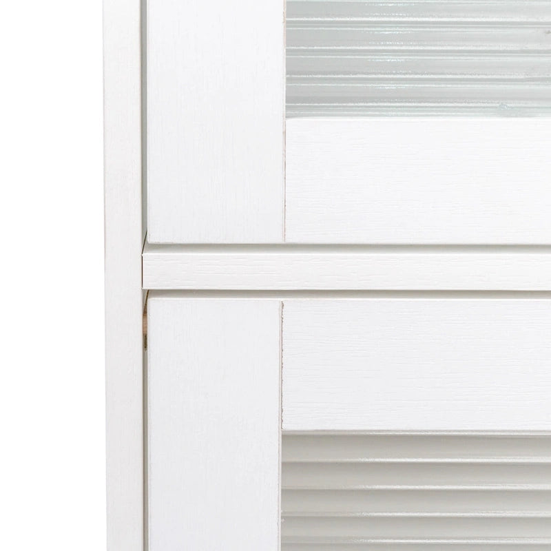 Meuble de rangement à porte vitrée (blanc/marron) — Polyvalent, Usage unique