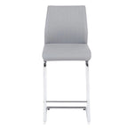Tabouret de bar en cuir gris clair avec structure chromée – Lot de 2