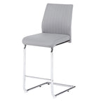 Tabouret de bar en cuir gris clair avec structure chromée – Lot de 2