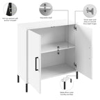 Meuble bas de rangement blanc avec portes, 1 personne