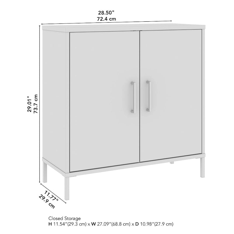 Meuble bas de rangement blanc avec portes, 1 personne