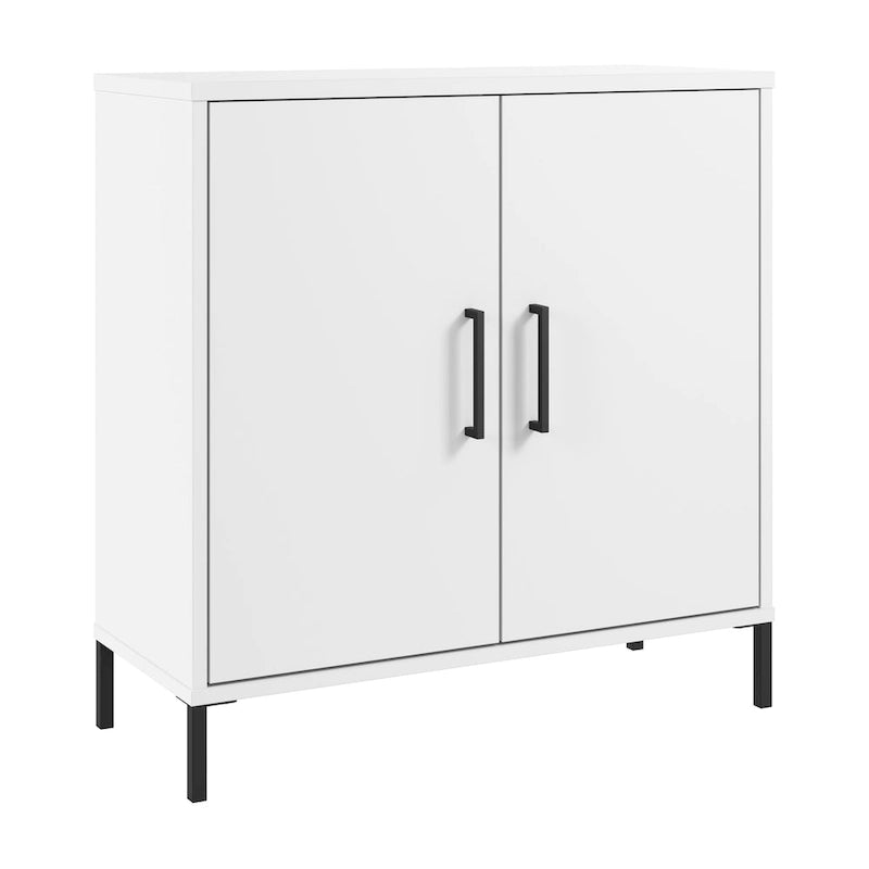 Meuble bas de rangement blanc avec portes, 1 personne