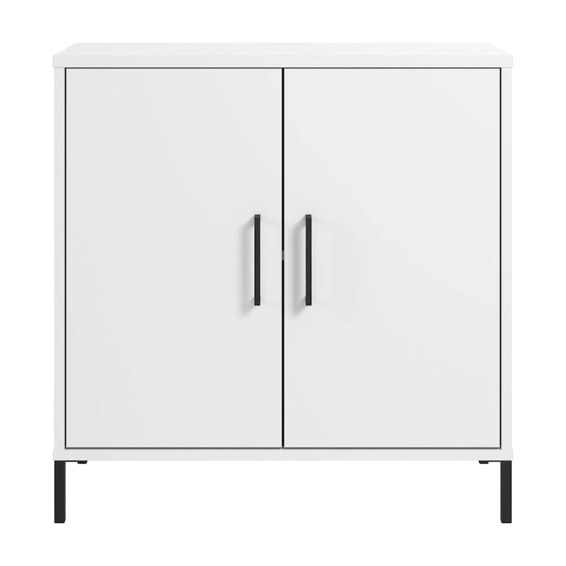 Meuble bas de rangement blanc avec portes, 1 personne