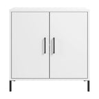 Meuble bas de rangement blanc avec portes, 1 personne