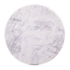 Table basse socle plateau marbre blanc, piètement bois noir, 1 pièce