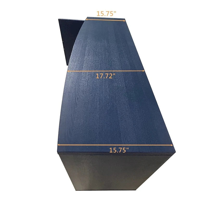Buffet 2 portes 3 tiroirs bleu marine avec détails sculptés
