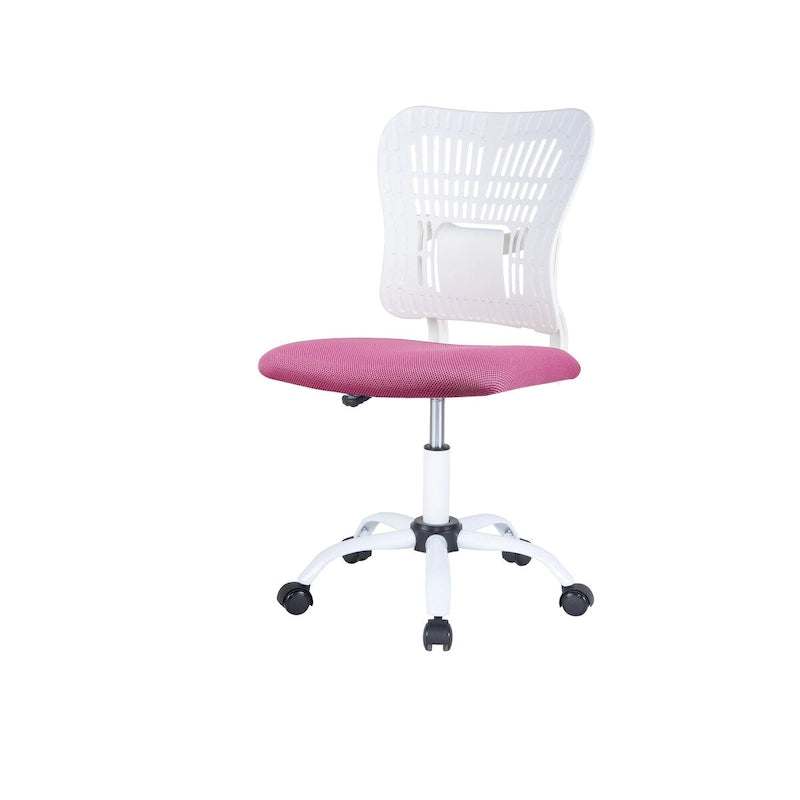 Fauteuil de bureau en maille sans accoudoirs, blanc/noir, hauteur réglable, une place