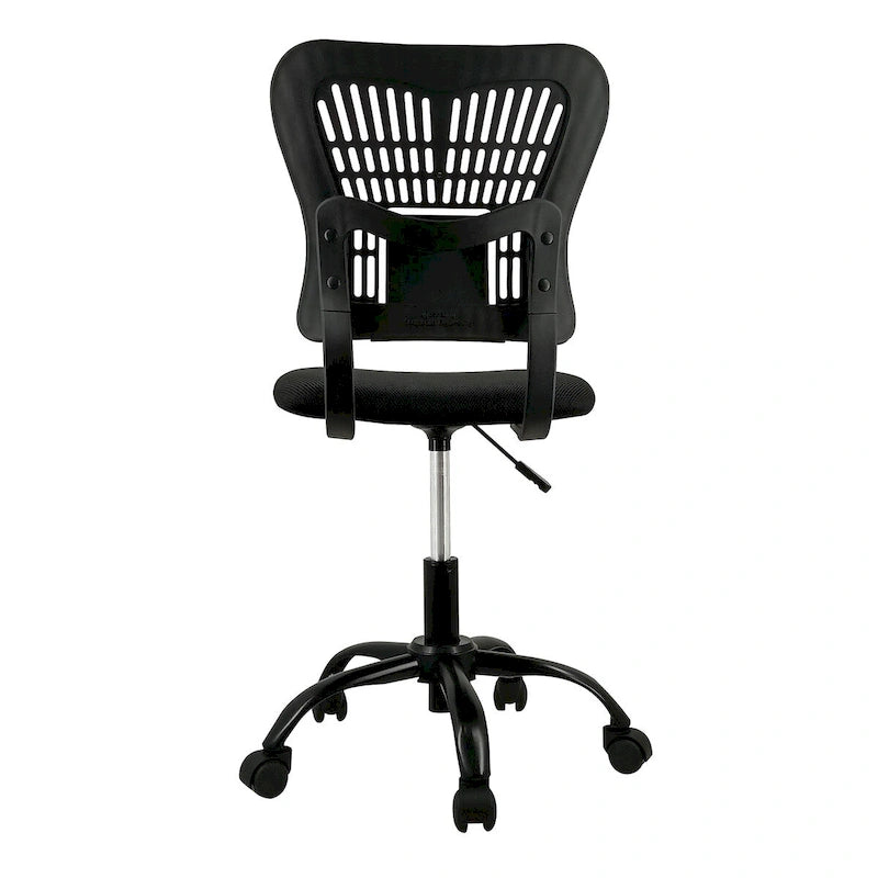 Fauteuil de bureau en maille sans accoudoirs, blanc/noir, hauteur réglable, une place
