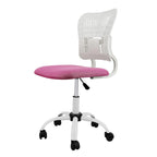 Fauteuil de bureau en maille sans accoudoirs, blanc/noir, hauteur réglable, une place