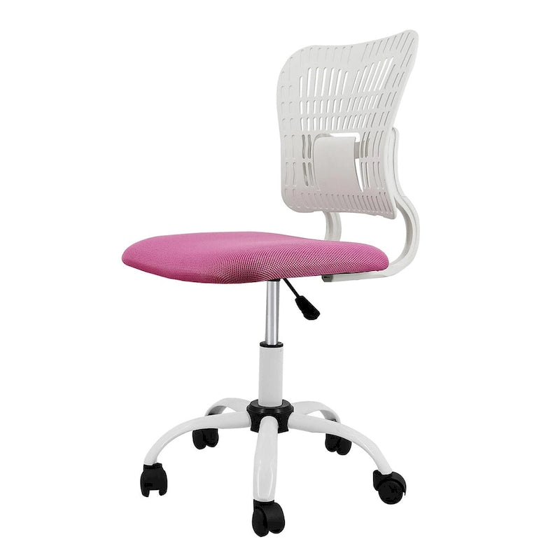 Fauteuil de bureau en maille sans accoudoirs, blanc/noir, hauteur réglable, une place