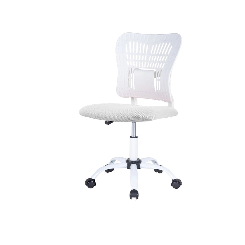Fauteuil de bureau en maille sans accoudoirs, blanc/noir, hauteur réglable, une place