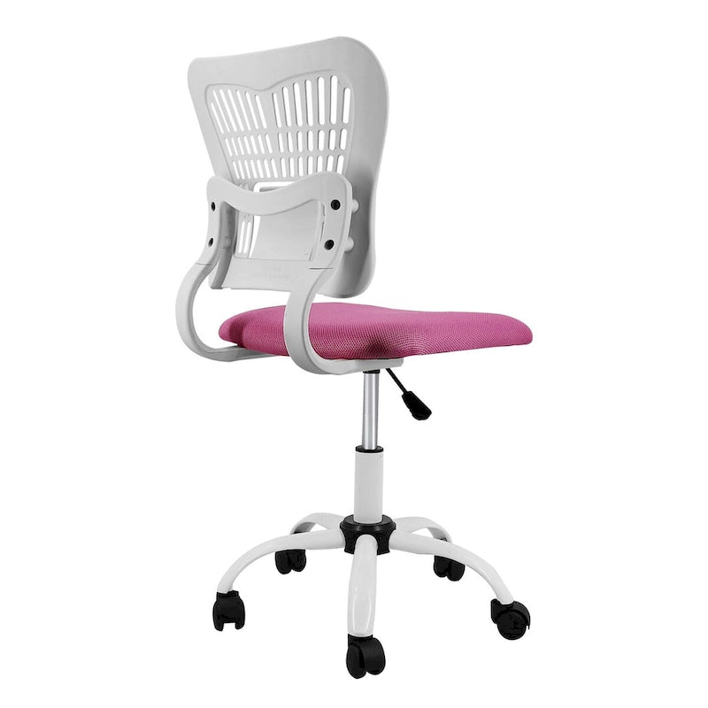 Fauteuil de bureau en maille sans accoudoirs, blanc/noir, hauteur réglable, une place